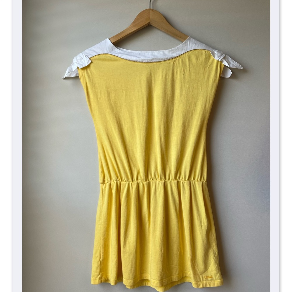 Chloe yellow boat neck tunic kid size 10
